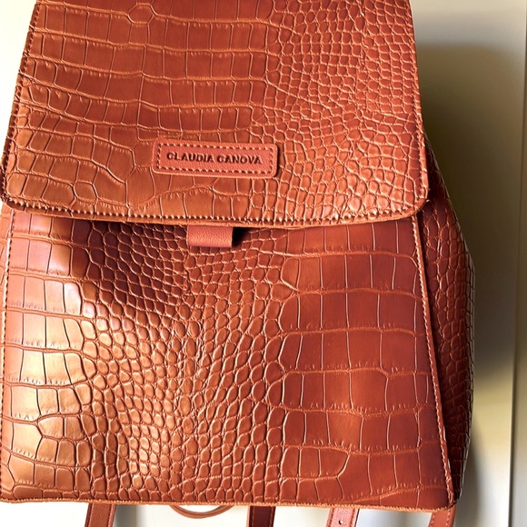 Claudia Canova Rust Brown Backpack Leather Purse - Picture 7 of 8